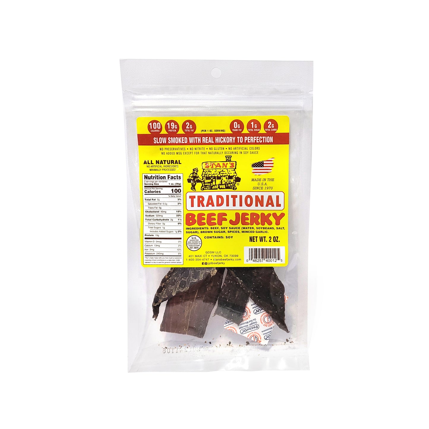 Stan's Beef Jerky BULK - 4 Pack - 2oz Traditional