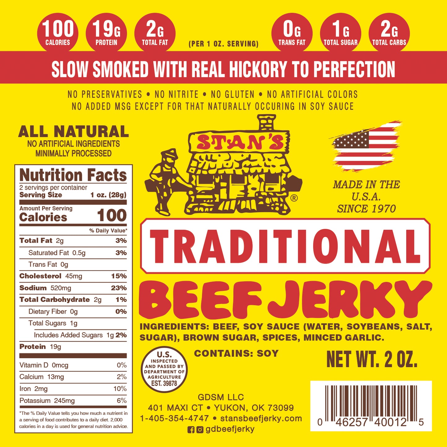 Stan's Beef Jerky BULK - 4 Pack - 2oz Traditional and Cracked Pepper
