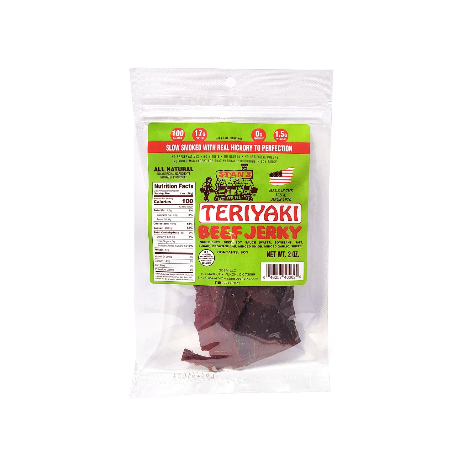 Stan's Beef Jerky BULK - 4 Pack - 2oz Teriyaki