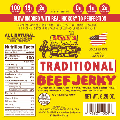 Stan's Beef Jerky - 6.25oz Traditional